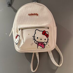 Hello Kitty White Backpack with Pink and Red Accents